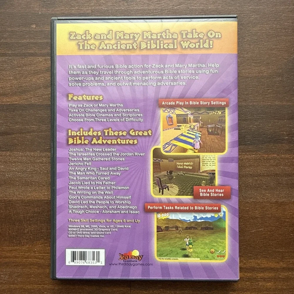 Bible Champions Action Adventure PC Video Game CD-ROM 14 BIBLE STORY GAME LEVELS